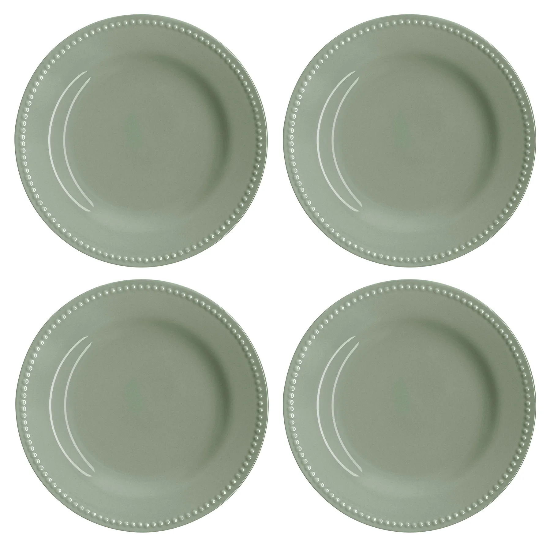 Dots assiett 22 cm 4-pack, Grön Scandi Living