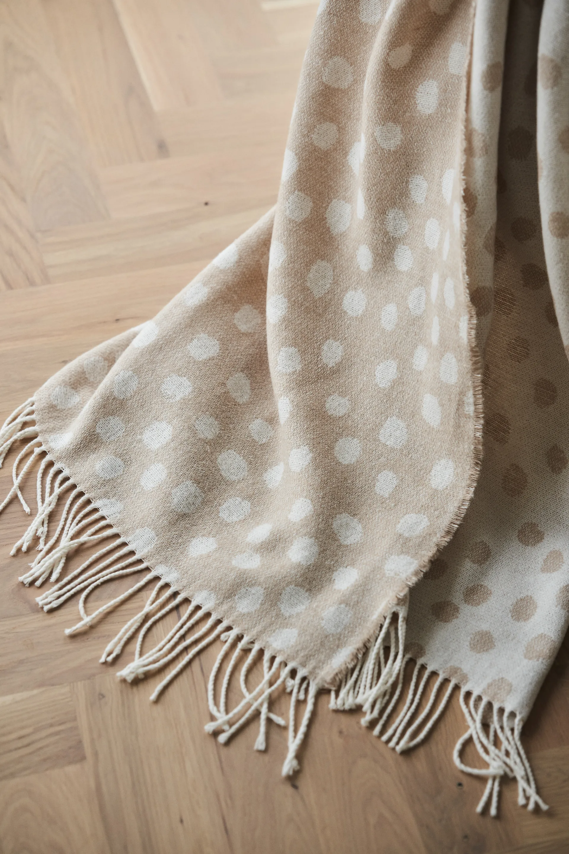 Droplets bomullspläd 130x185 cm, Beige Scandi Living