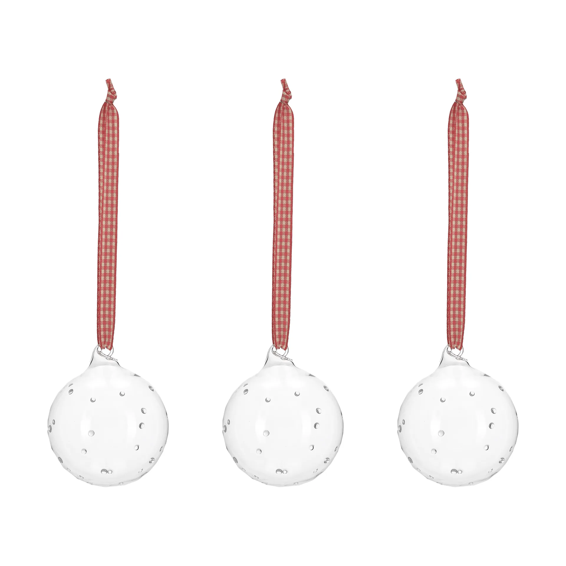 Grace julgranskula med rosett 3-pack, Röd Scandi Living