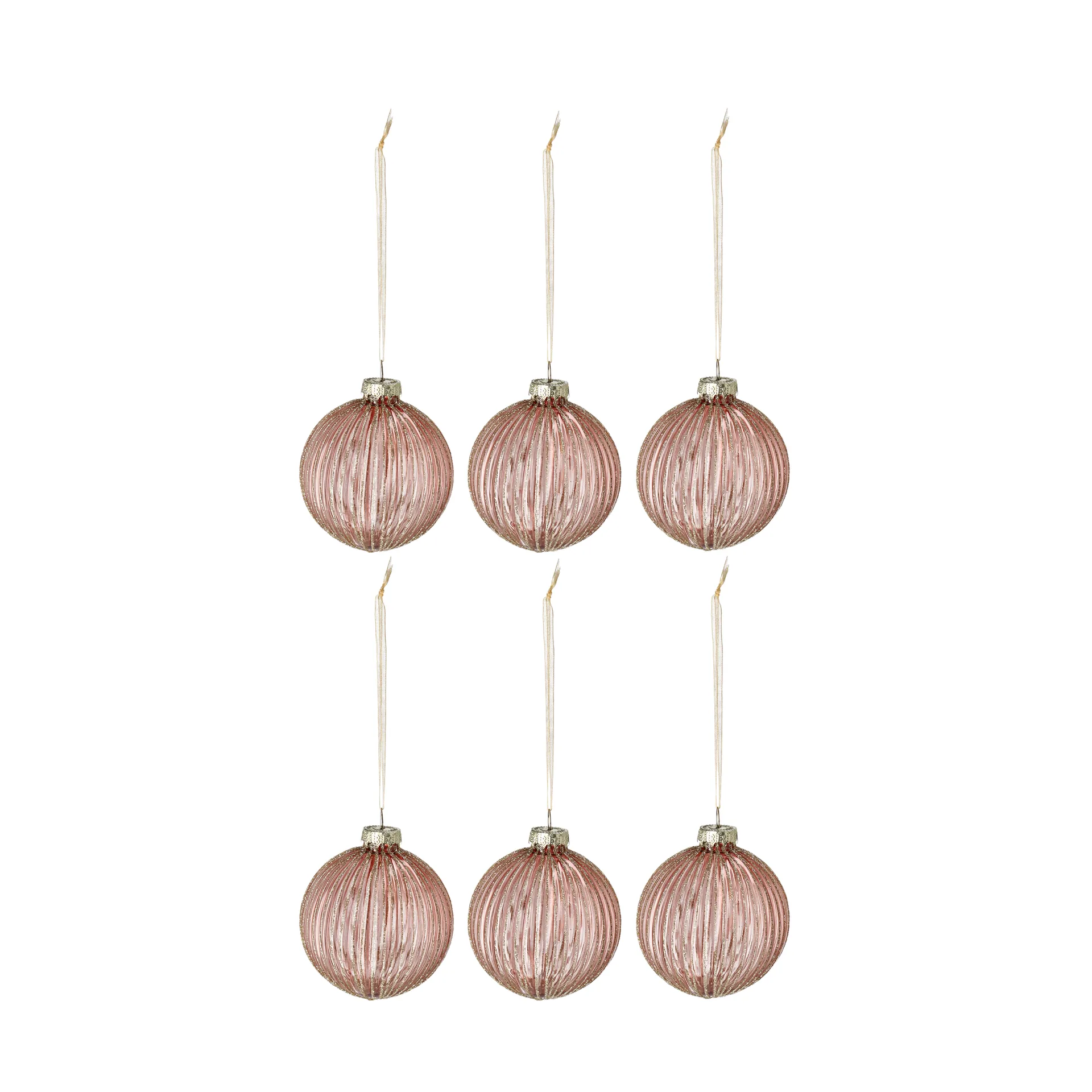 Holiday julgranskula 6-pack, Rose gold Scandi Living