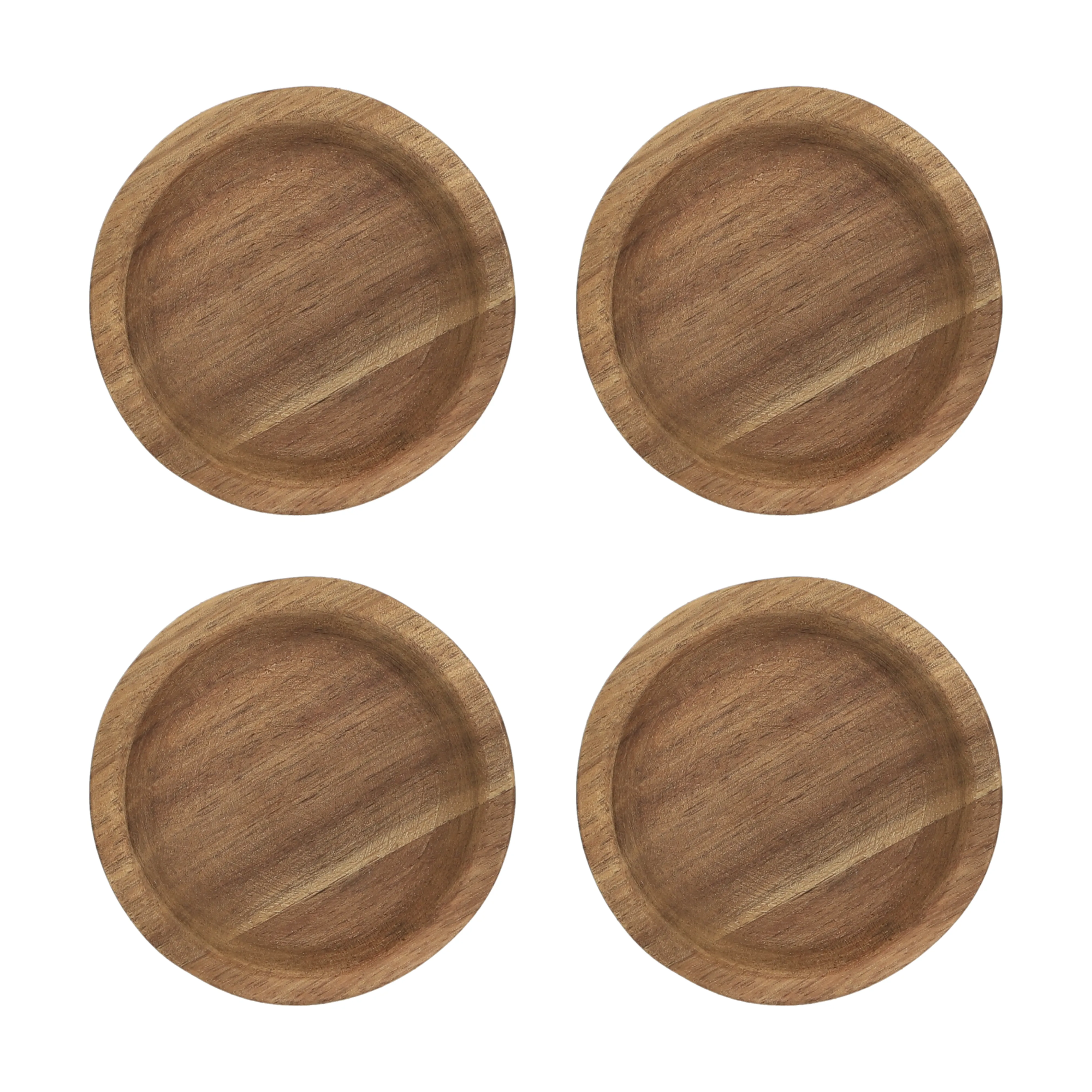 Scandi Living Hollow glasunderlägg Ø9 cm 4-pack, Akacia