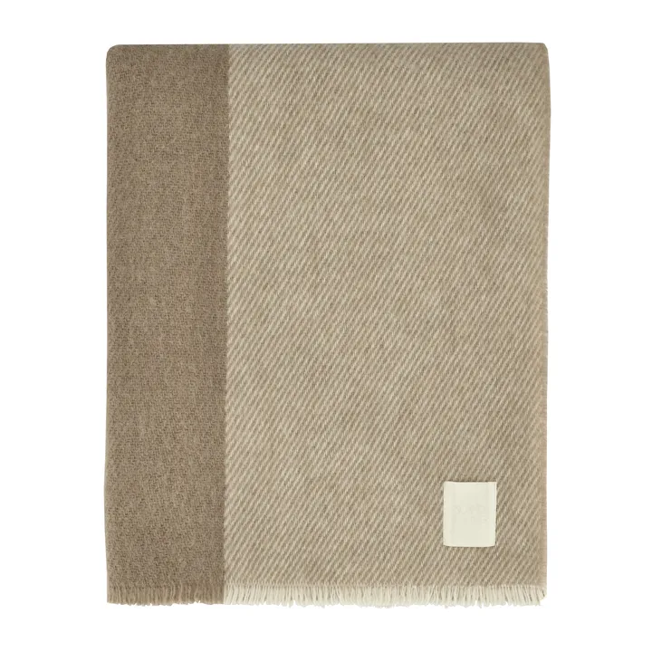 Row randig ullpläd - Beige, 120x185 cm - Scandi Living