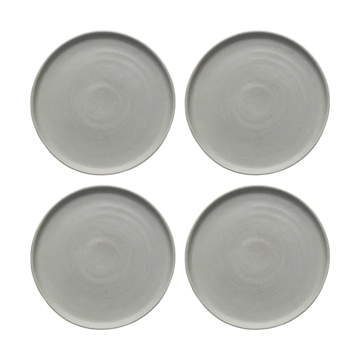 Sandsbro assiett ljusgrå, Ø20 cm, 4-pack - Scandi Living