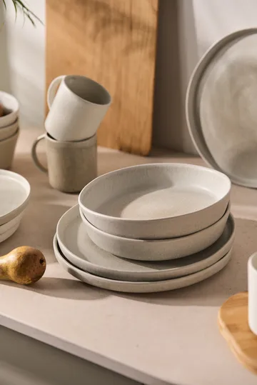 Sandsbro pastatallrik ljusgrå, Ø23 cm, 6-pack - Scandi Living