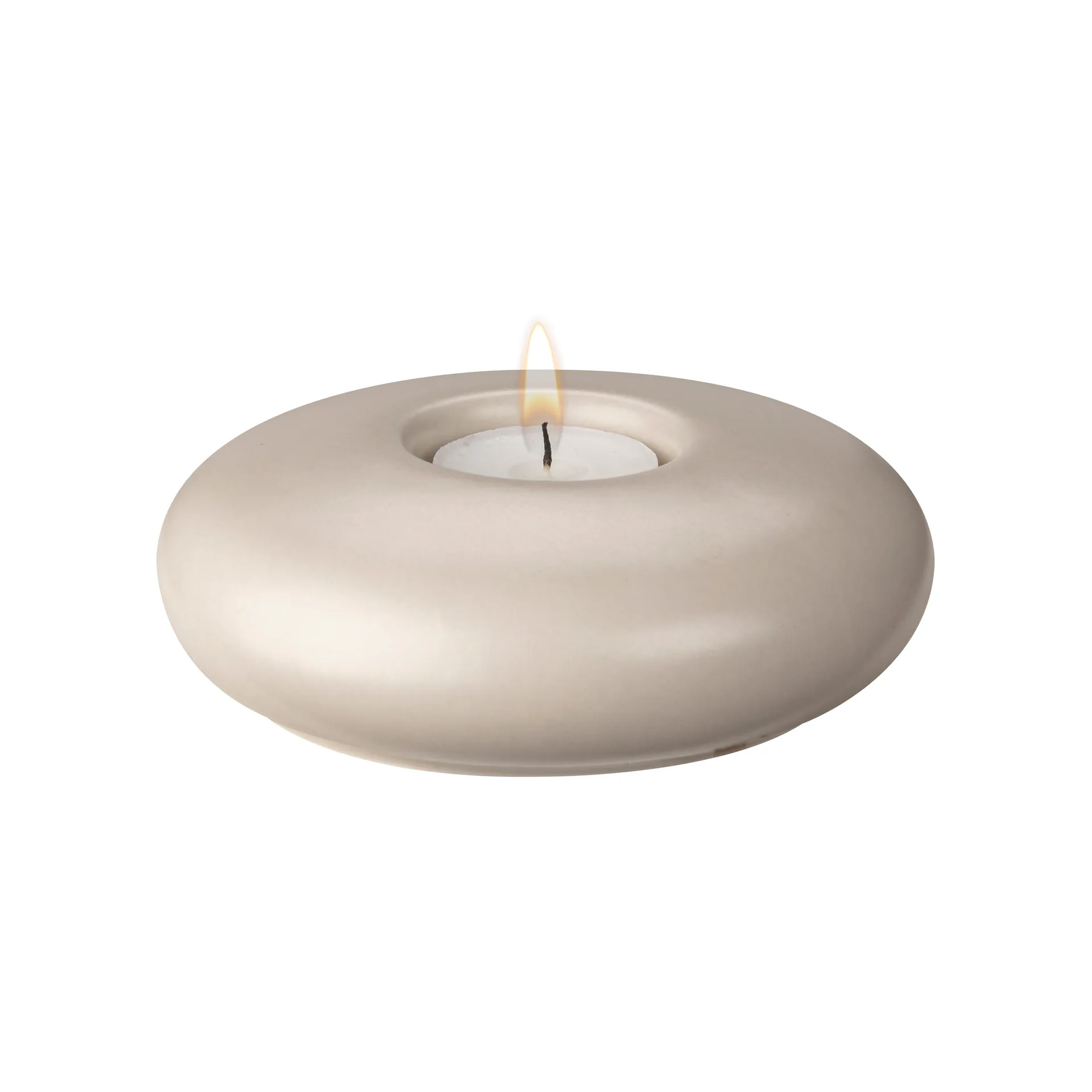 Stone ljuslykta Ø13 cm, Beige Scandi Living
