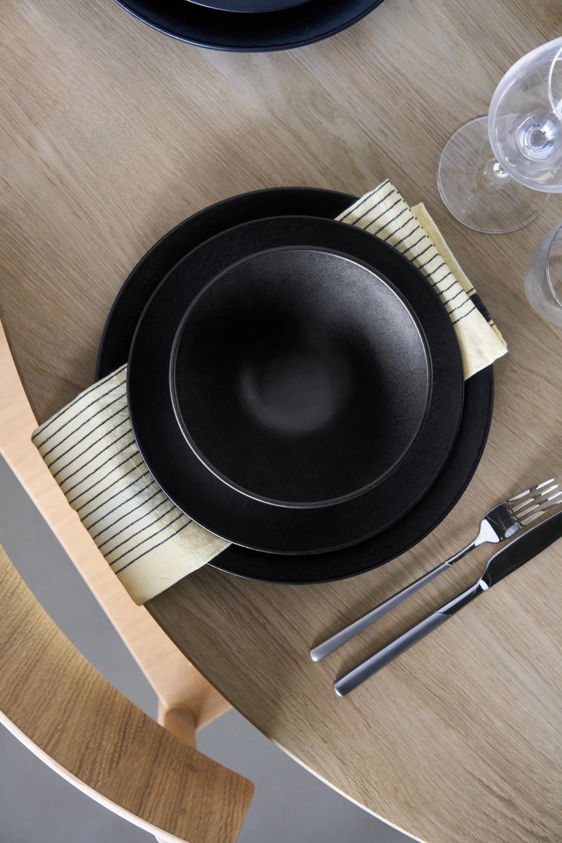 Terra assiett, Svart stengods, Ø22 cm Scandi Living