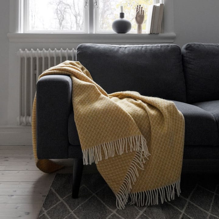 Wicker ullpläd, Mustard Scandi Living