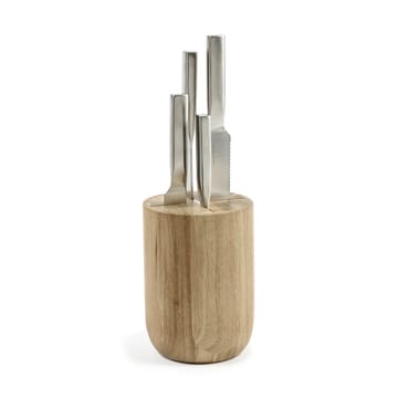 Base knivset med knivblock 5 delar - Wood-steel grey - Serax