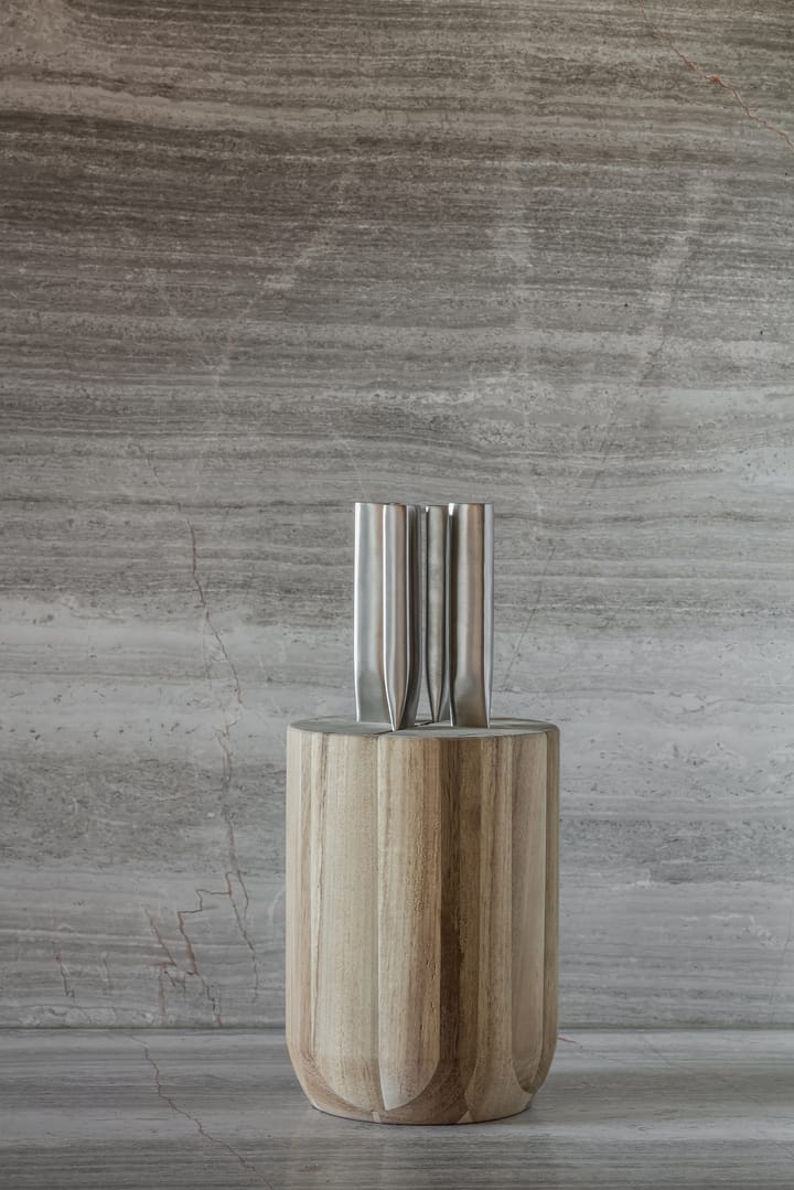 Base knivset med knivblock 5 delar, Wood-steel grey Serax