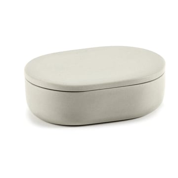 Läs mer om Serax Cose förvaringsburk oval med lock S 3,3x10,2 cm Beige