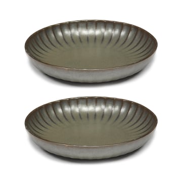 Läs mer om Serax Inku high tallrik M Ø21 cm 2-pack Green
