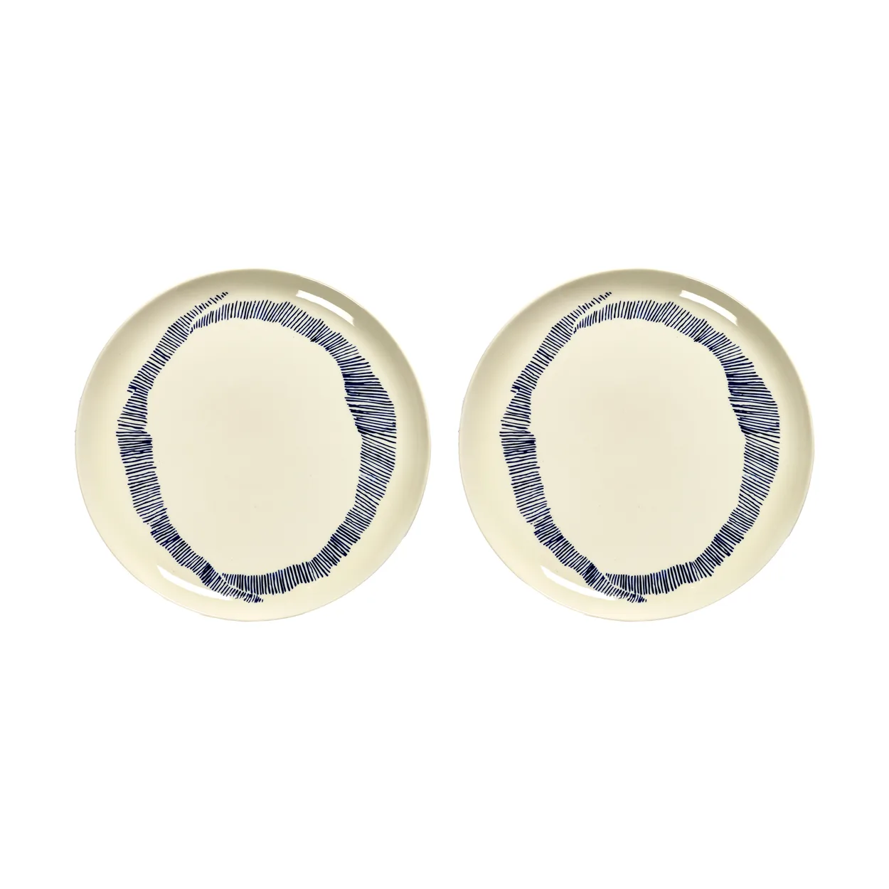 serax ottolenghi feast tallrik l ø26 cm 2-pack white stripes-blue
