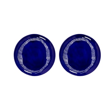 Serax Ottolenghi Feast tallrik L Ø26,5 cm 2-pack Dark blue stripes-white