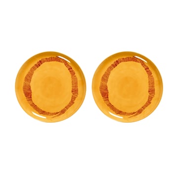 Serax Ottolenghi Feast tallrik L Ø26,5 cm 2-pack Yellow stripes-red