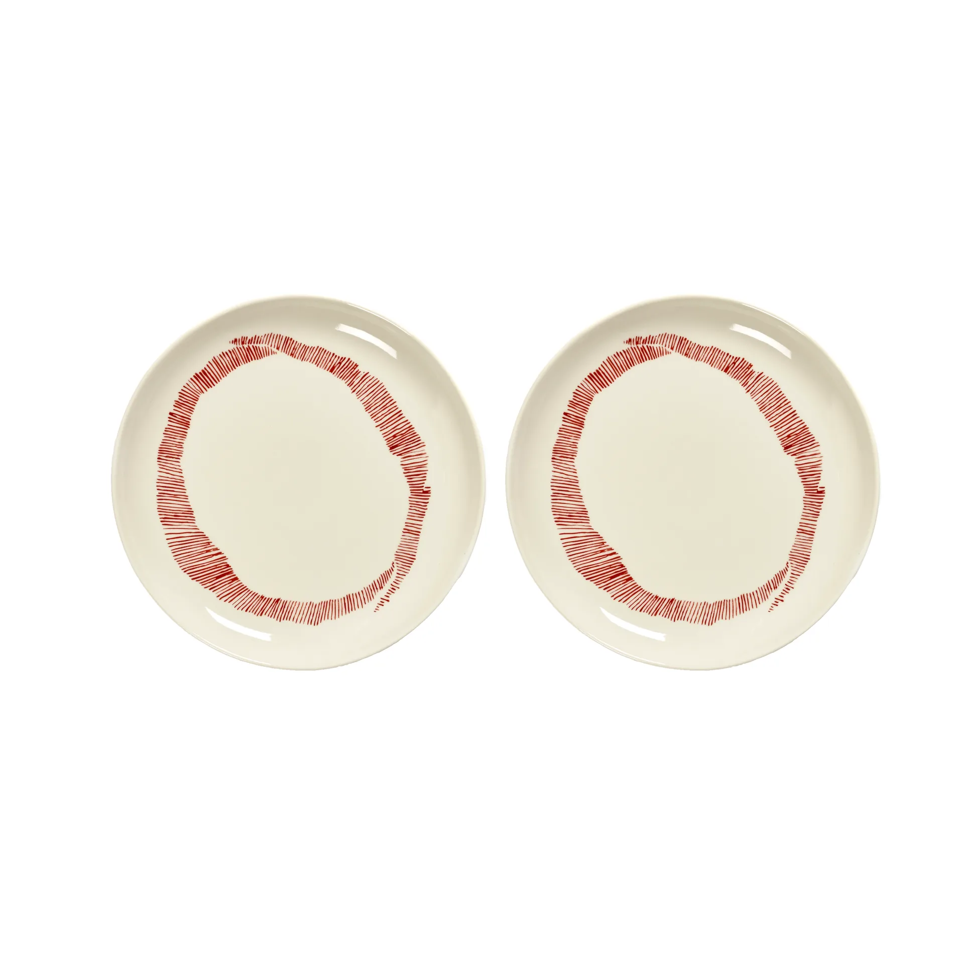 Ottolenghi Feast tallrik S Ø19 cm 2-pack, White stripes-red Serax