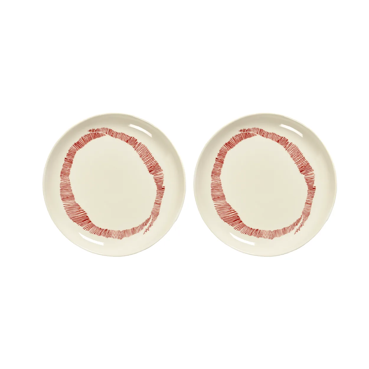 Serax Ottolenghi Feast tallrik S Ø19 cm 2-pack White stripes-red