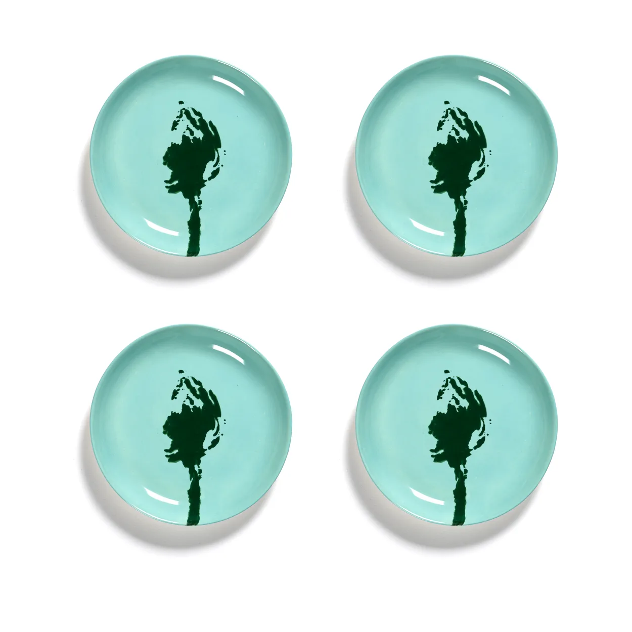 serax ottolenghi feast tallrik xs ø16 cm 4-pack azure-artichoke green