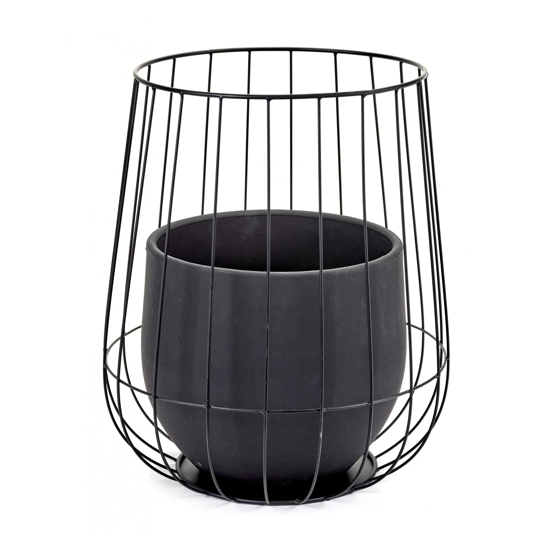 Serax blomkruka i korg Ø37 cm h46 cm, Black Serax