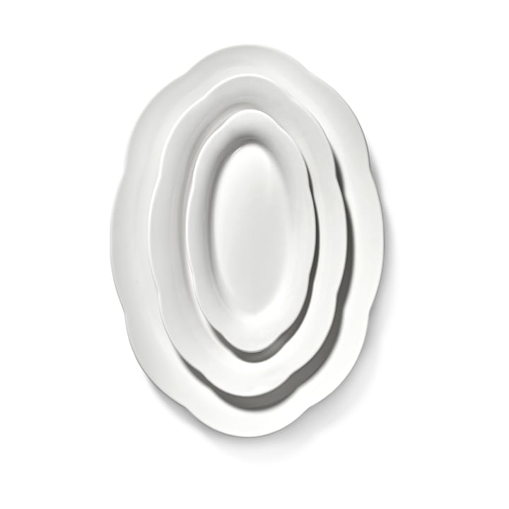 Silhouette oval djup tallrik L 21x30 cm, White Serax
