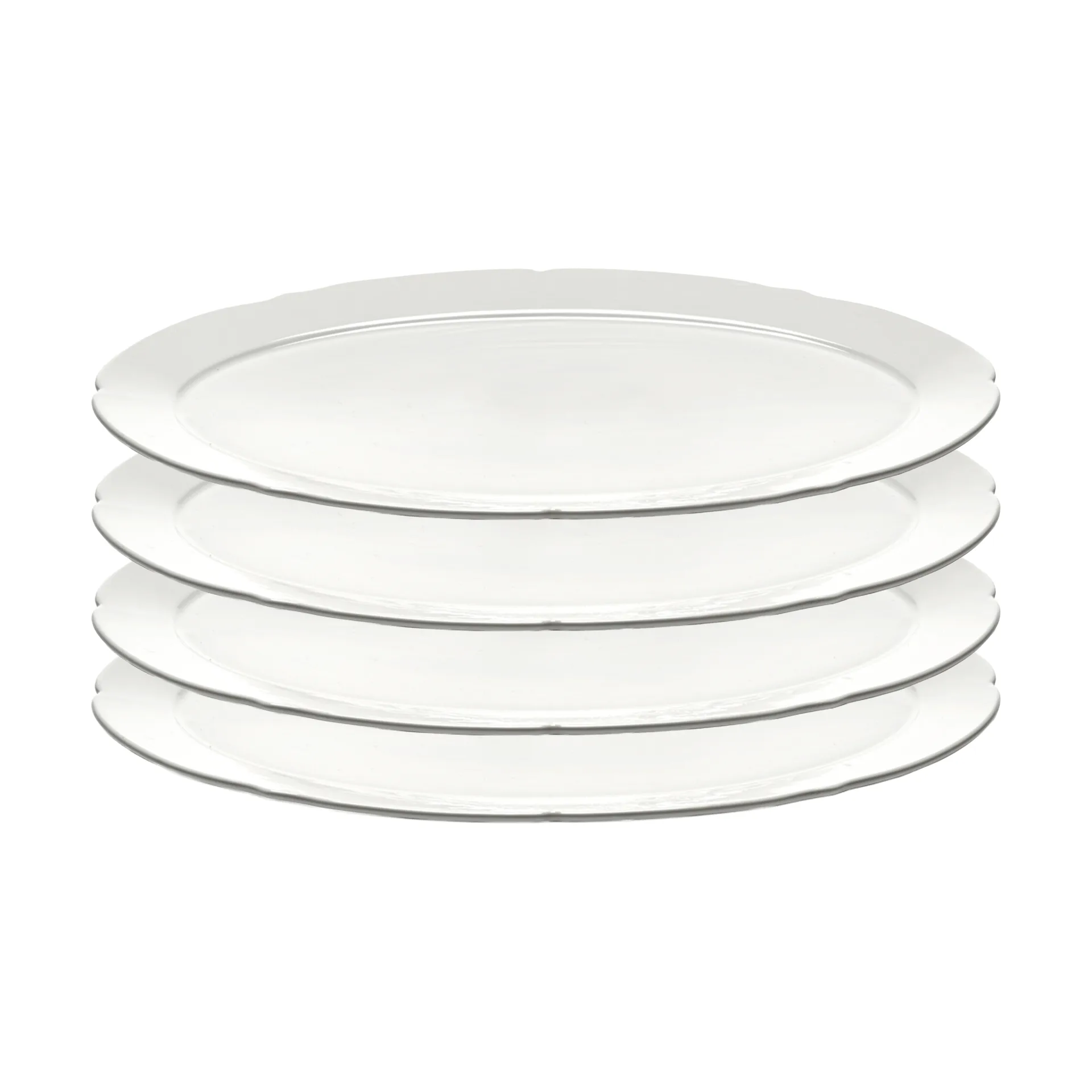 Silhouette oval tallrik L 21x30 cm 4-pack, White Serax