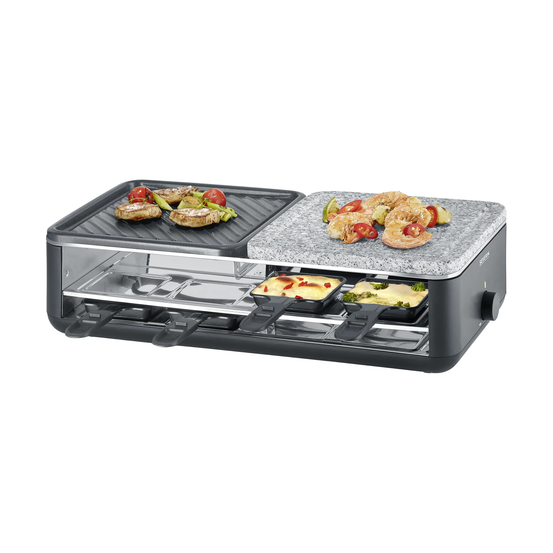 Black Line Raclette grill- och stenplatta RG 2366, 16-delar Severin