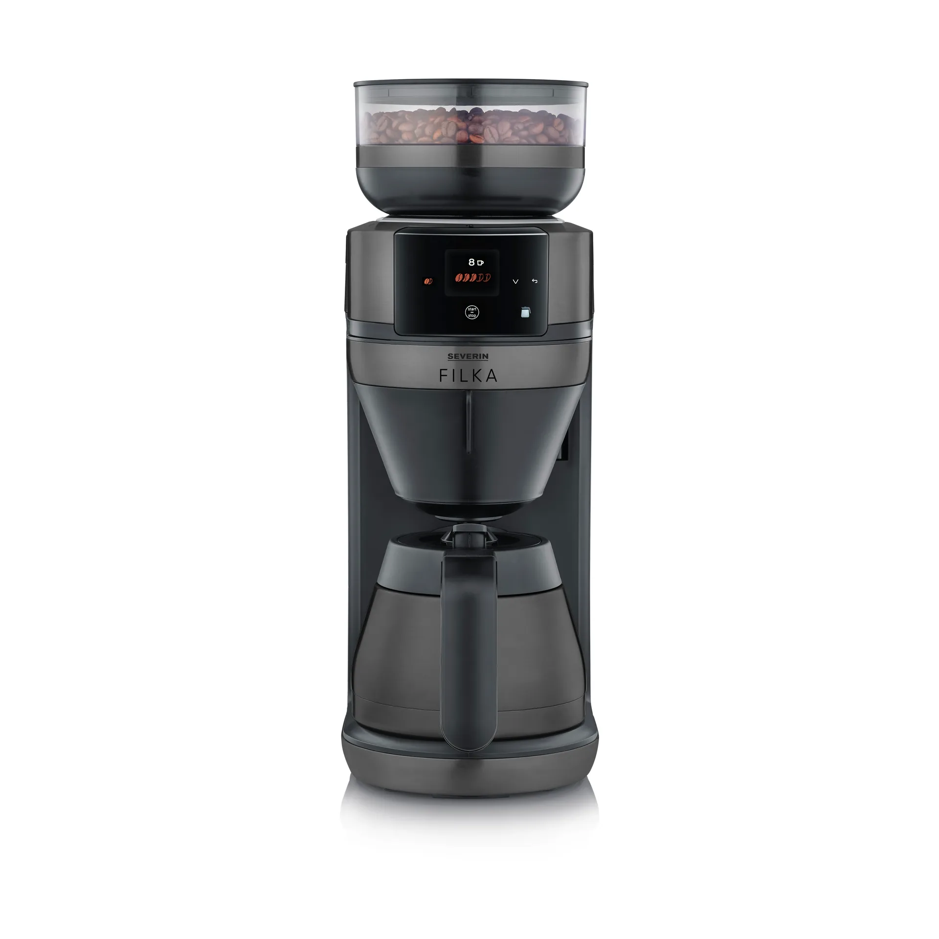 FILKA 2.0 KA 4854 helautomatisk kaffebryggare, Dark Inox, termos Severin