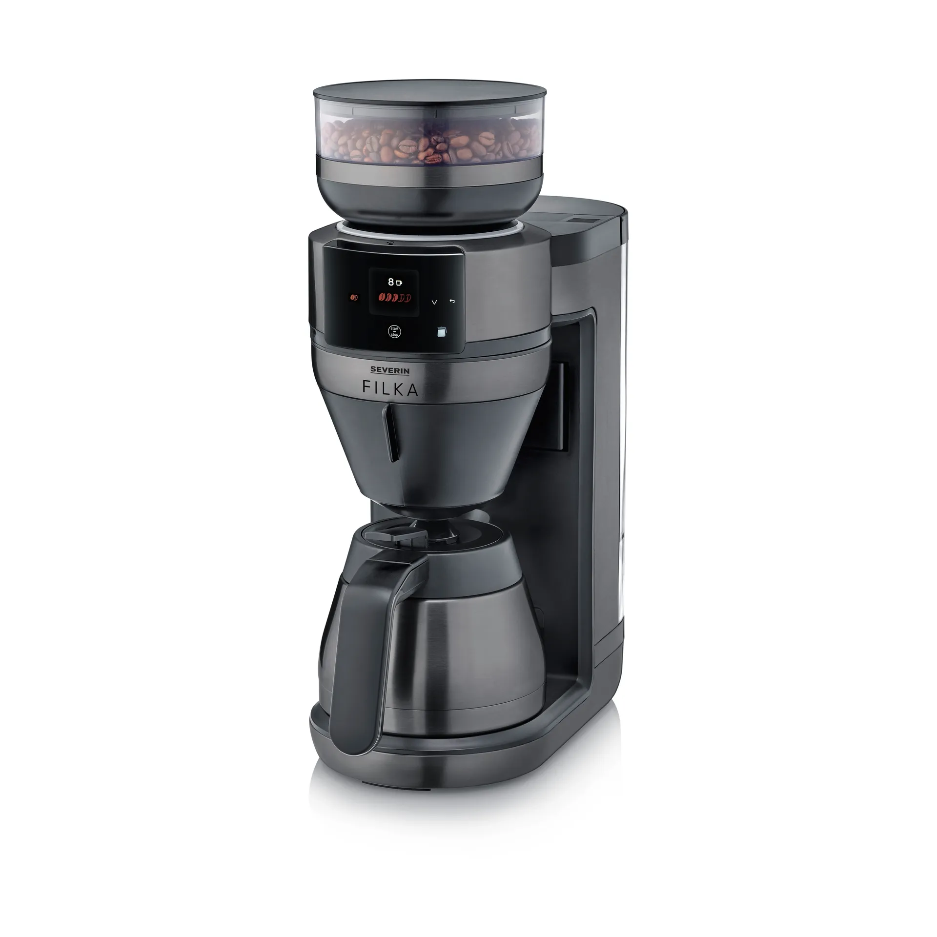 FILKA 2.0 KA 4854 helautomatisk kaffebryggare, Dark Inox, termos Severin