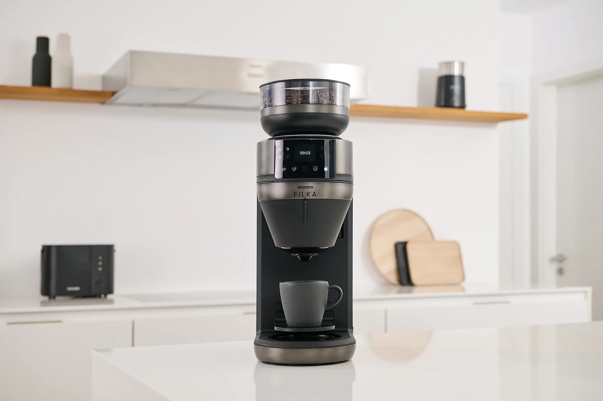 FILKA 2.0 KA 4854 helautomatisk kaffebryggare, Dark Inox, termos Severin