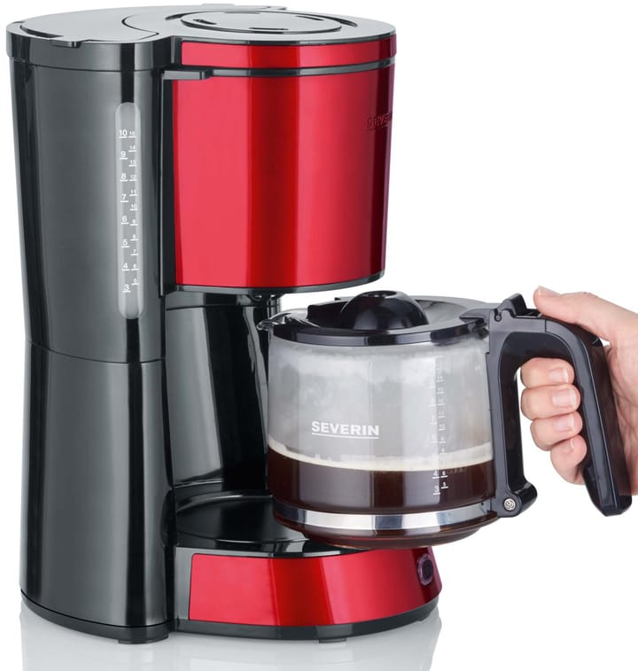 Severin KA 4817 Type kaffebryggare 10 koppar, Röd-metall Severin