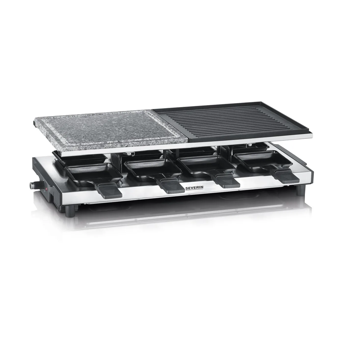 Severin RG 2373 raclette deluxe kombi 8 pannor, Silver Severin