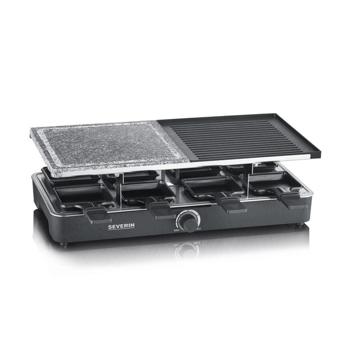 Severin RG 2376 raclette kombi grill/sten 8 pannor, Svart Severin