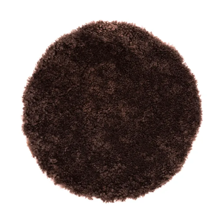 Jill stolsdyna vadderad - Mörkbrun (brun), Ø36 cm - Shepherd of Sweden