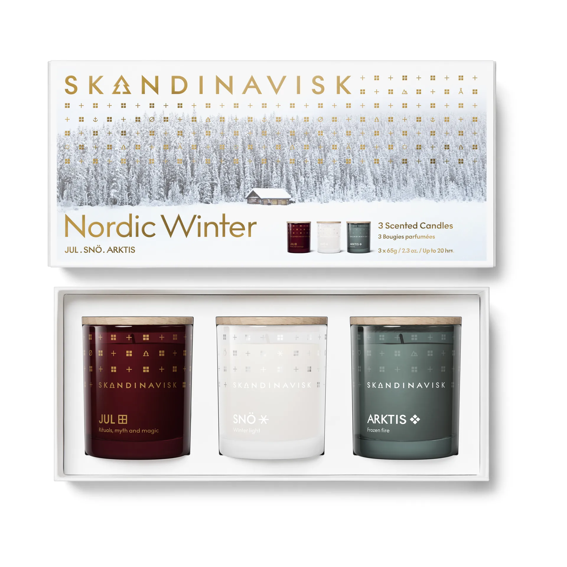 Nordic Winter doftljus gåvoset 3 delar, 65 g Skandinavisk