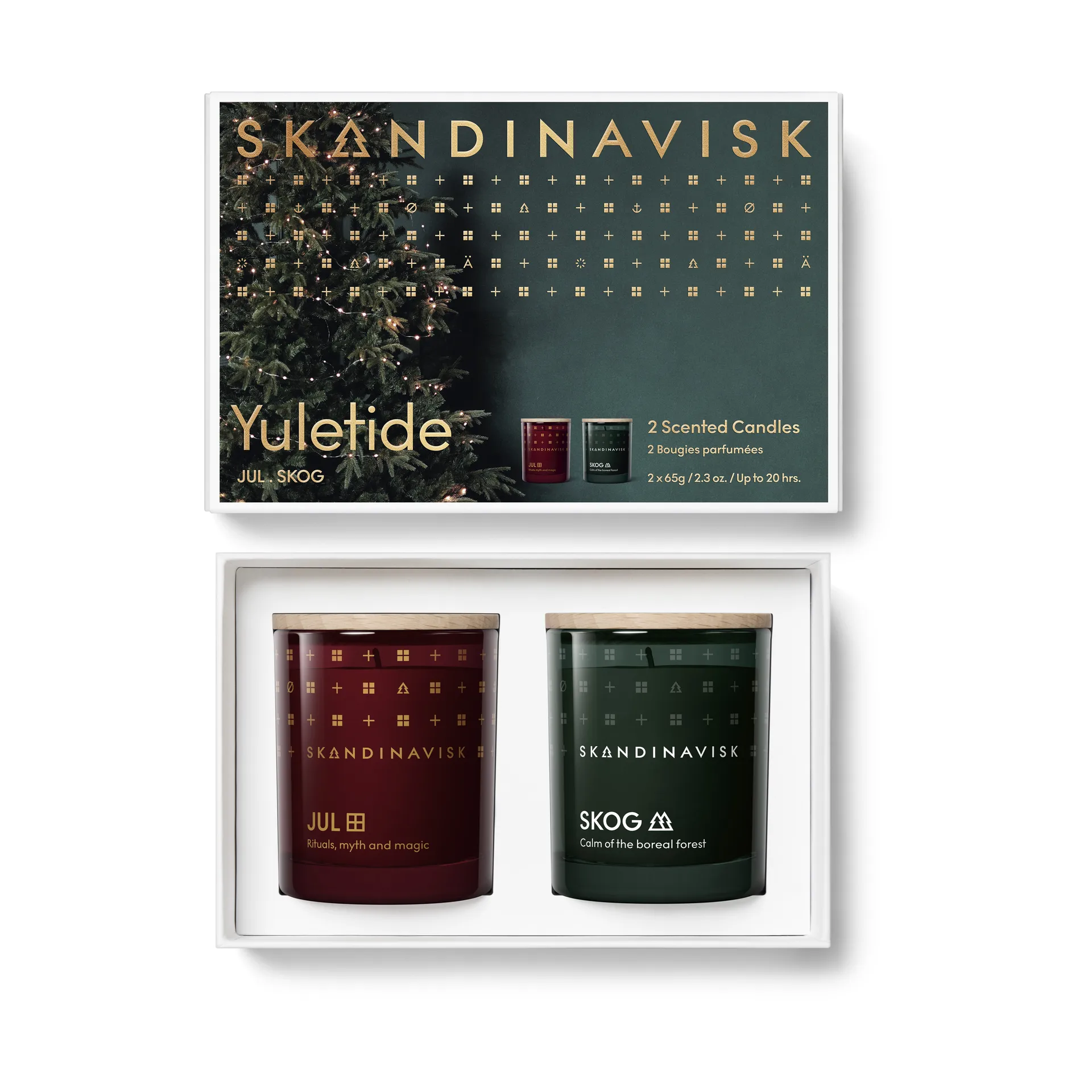 Yuletide doftljus gåvoset 2 delar, 65 g Skandinavisk