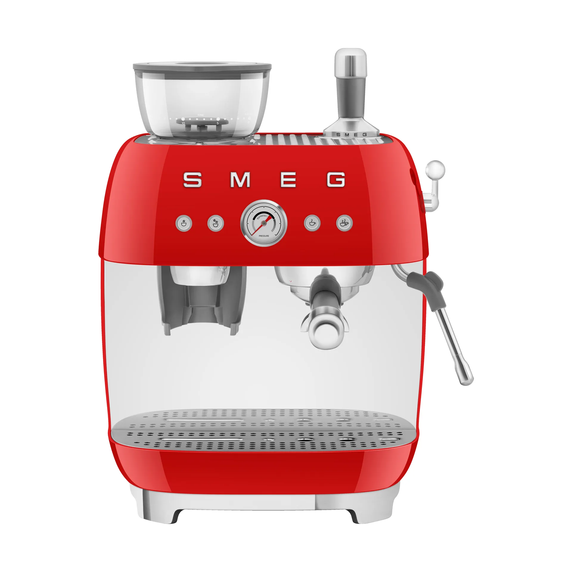 Smeg 50's Style espressomaskin med kaffekvarn, Röd Smeg