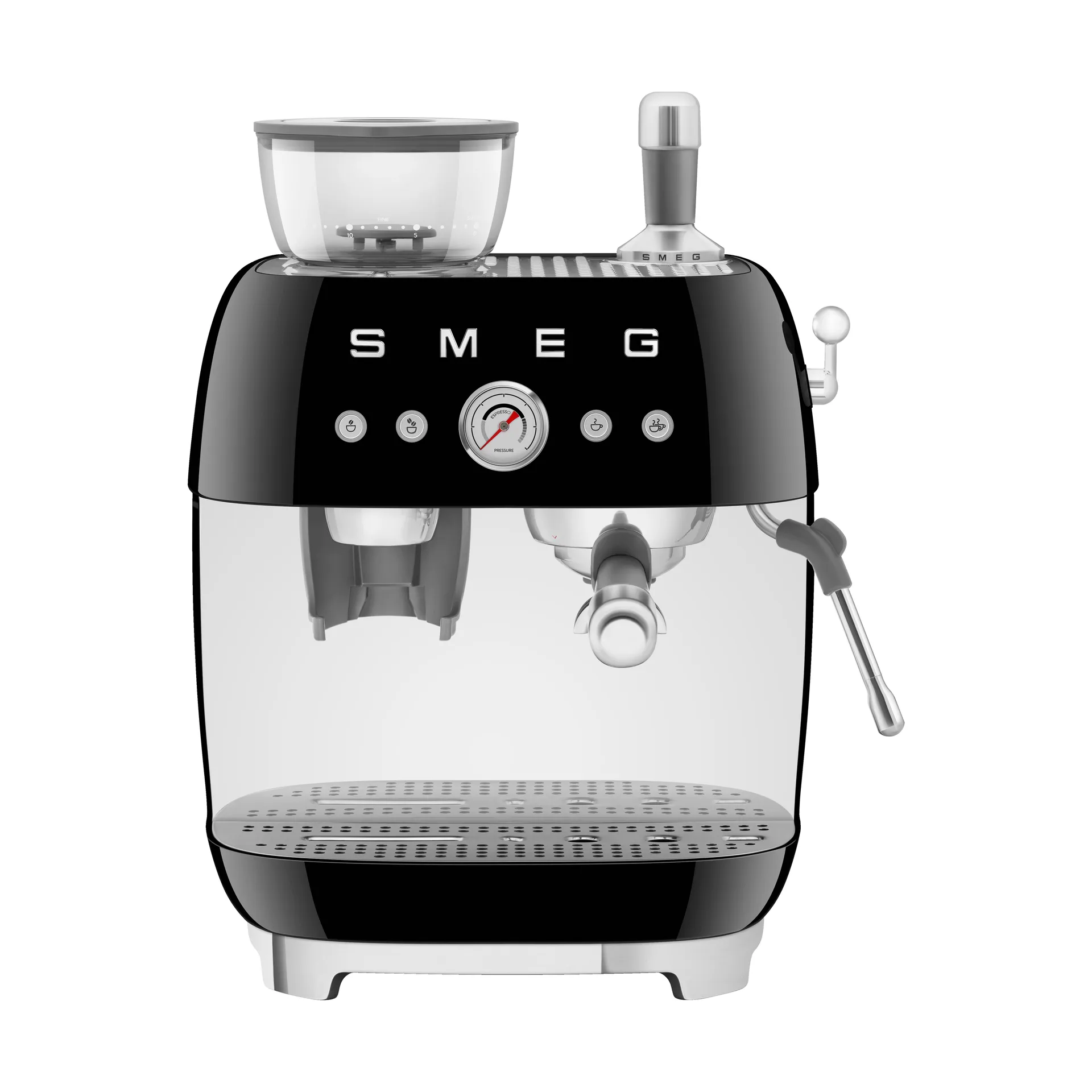 Smeg 50's Style espressomaskin med kaffekvarn, Svart Smeg