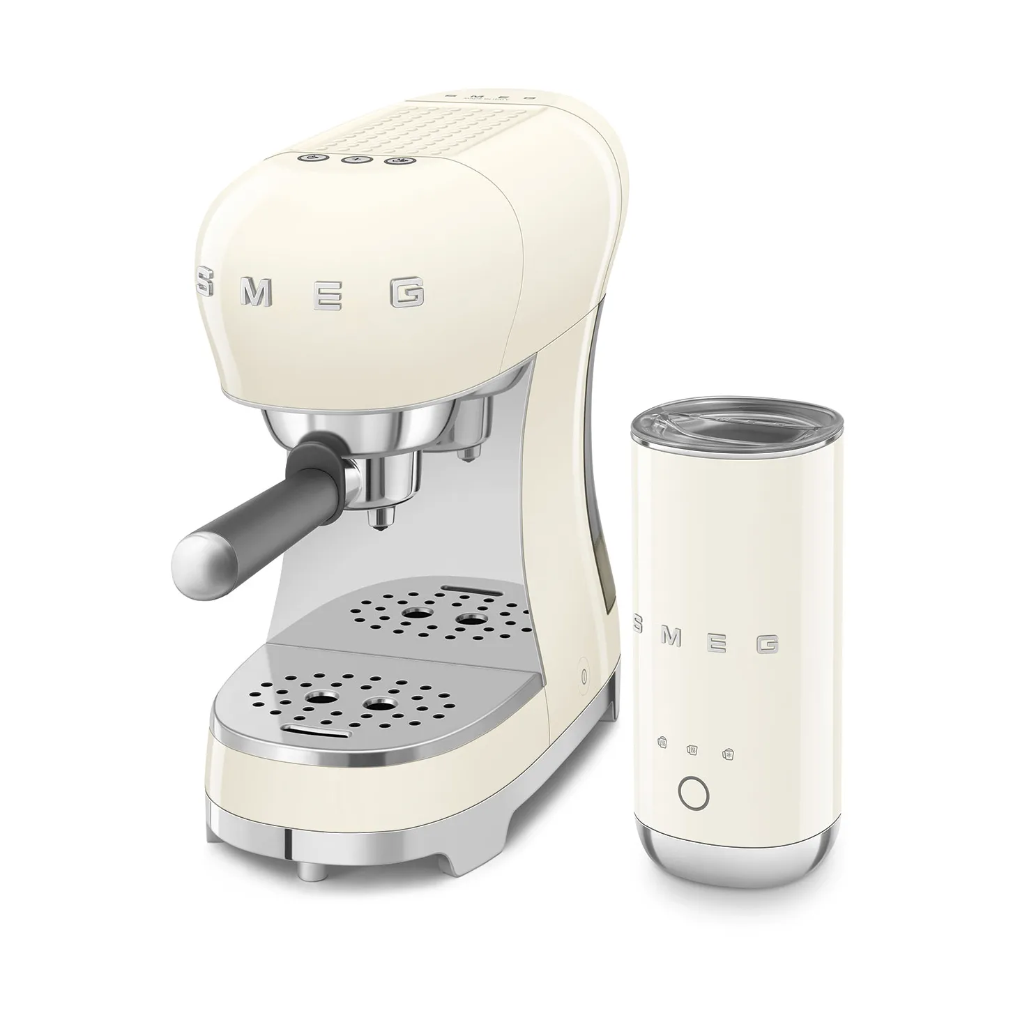 Smeg 50's Style espressomaskin med mjölkskummare, Creme Smeg