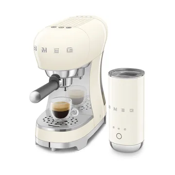 Smeg 50's Style espressomaskin med mjölkskummare - Creme - Smeg