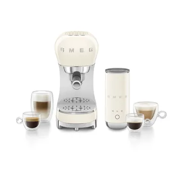Smeg 50's Style espressomaskin med mjölkskummare - Creme - Smeg