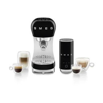 Smeg 50's Style espressomaskin med mjölkskummare - Svart - Smeg