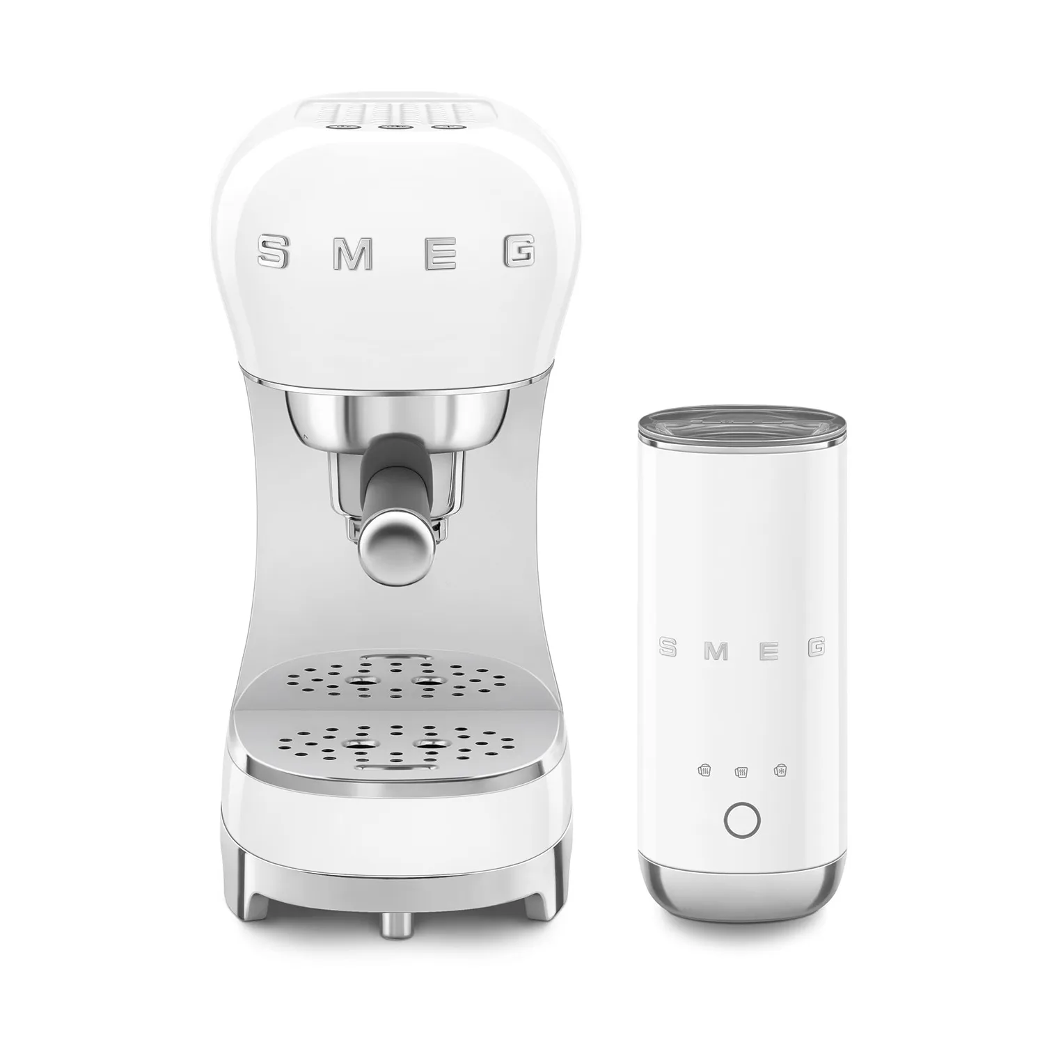 Smeg 50's Style espressomaskin med mjölkskummare, Vit Smeg