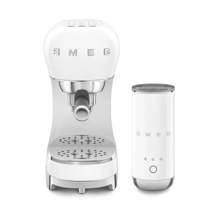 Smeg 50's Style espressomaskin med mjölkskummare - Vit - Smeg