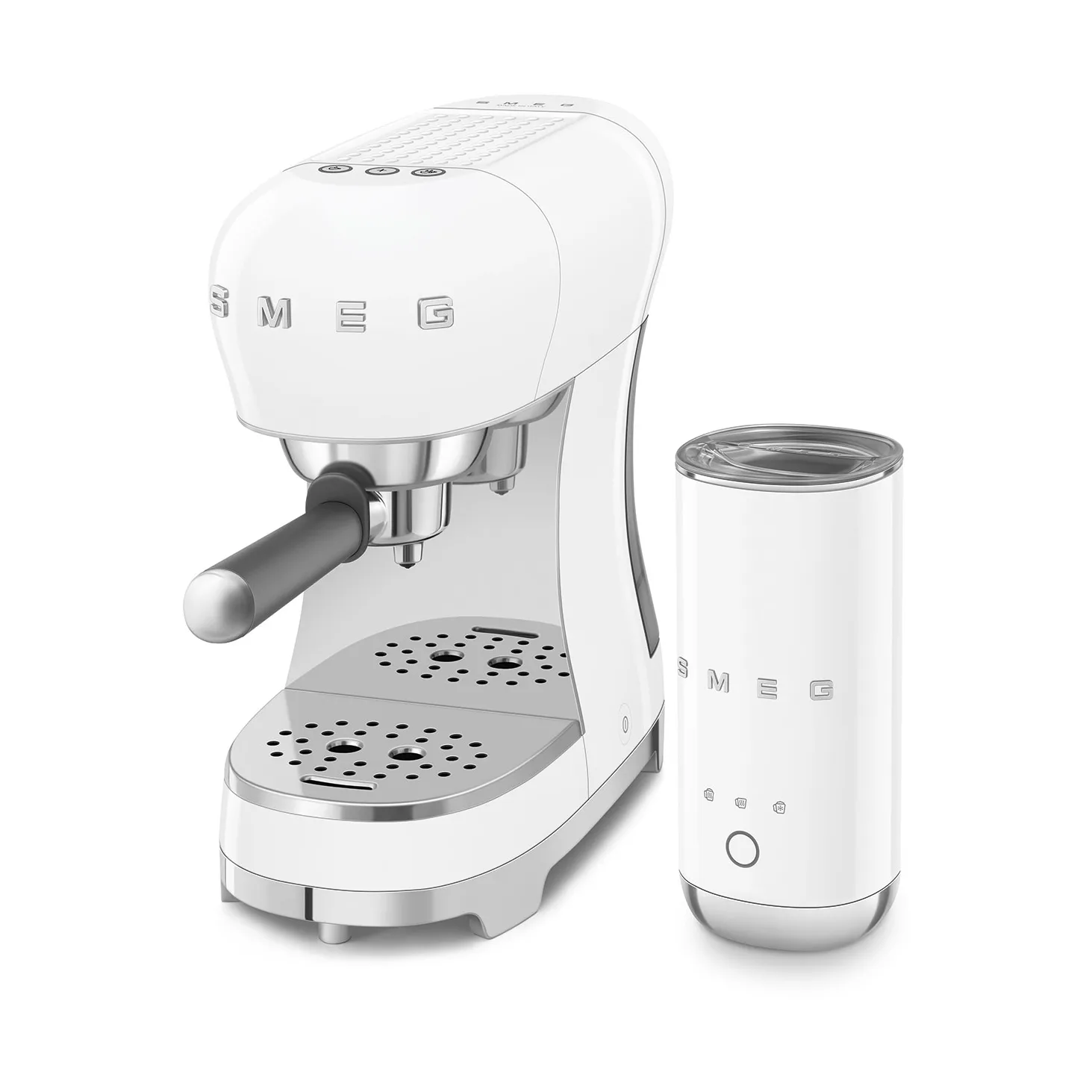 Smeg 50's Style espressomaskin med mjölkskummare, Vit Smeg