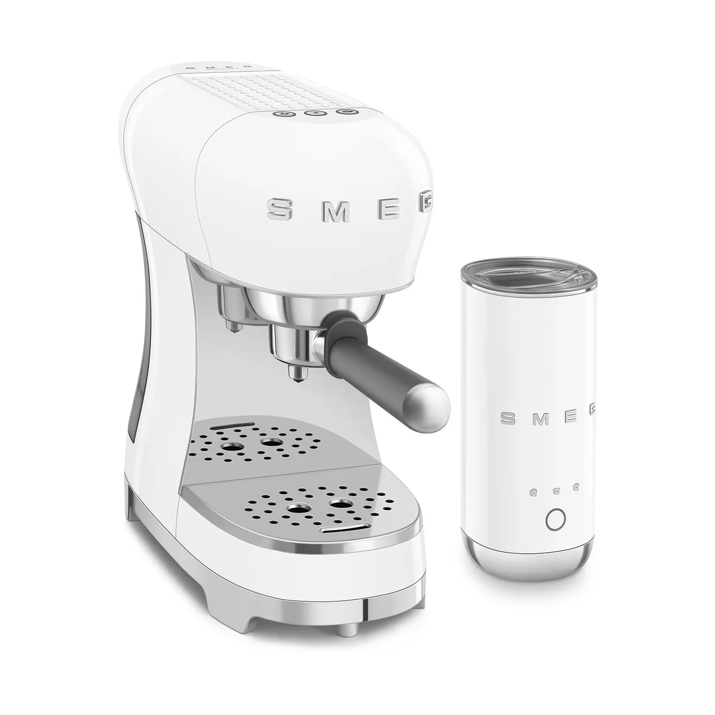 Smeg 50's Style espressomaskin med mjölkskummare, Vit Smeg