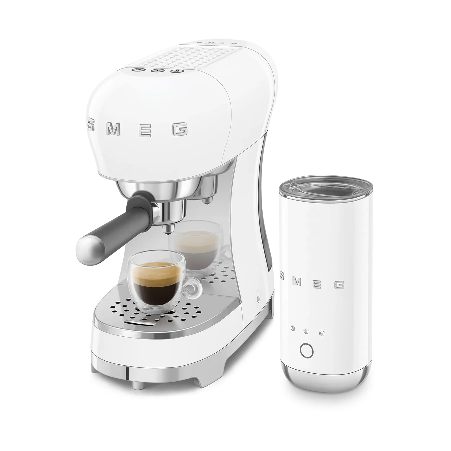 Smeg 50's Style espressomaskin med mjölkskummare, Vit Smeg