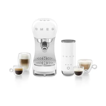 Smeg 50's Style espressomaskin med mjölkskummare - Vit - Smeg