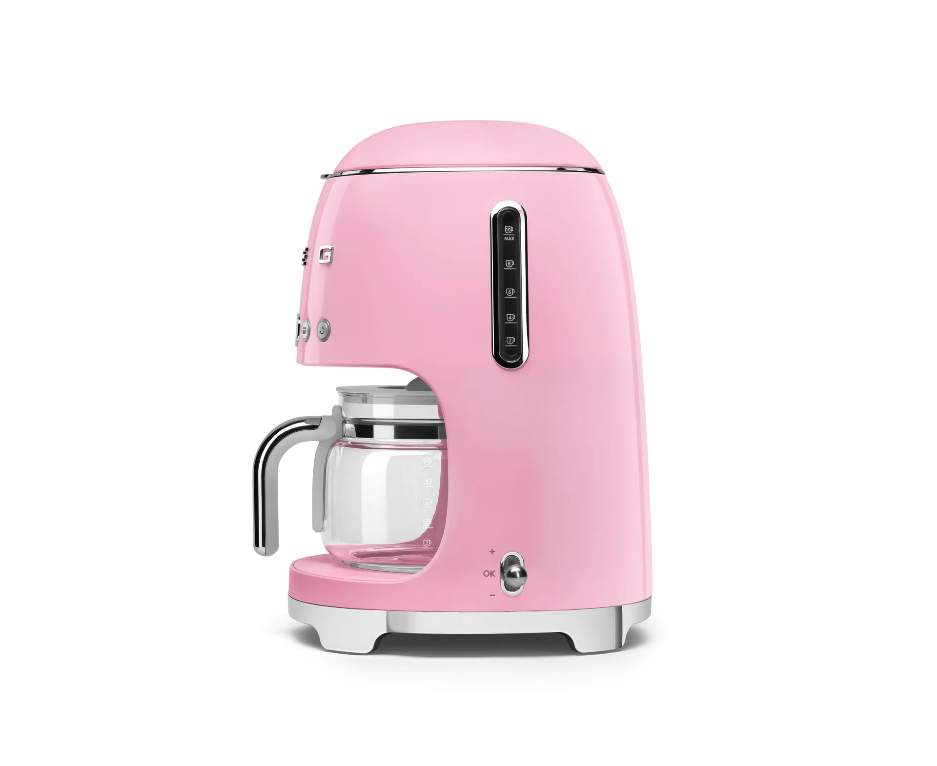 Smeg 50's Style kaffebryggare 10 koppar, Rosa Smeg