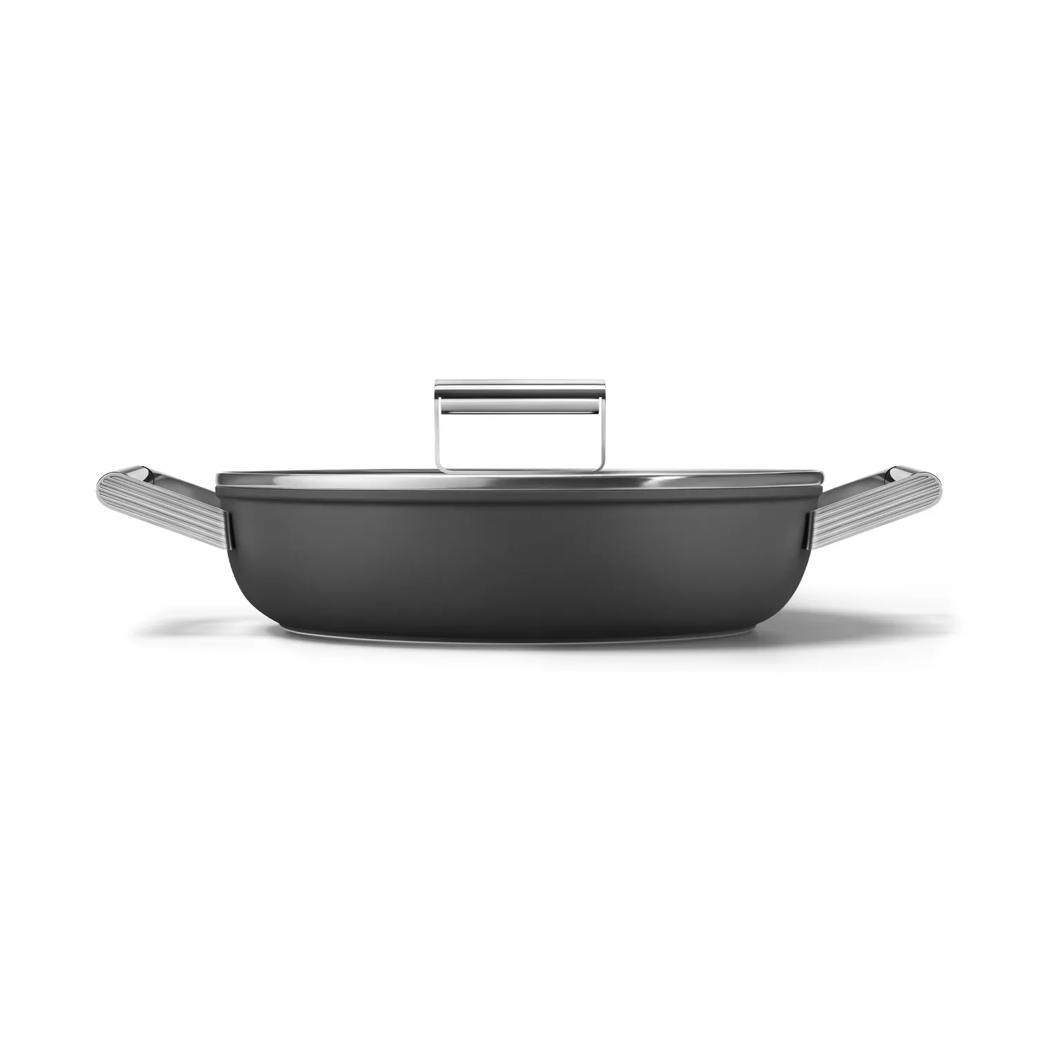 Smeg 50's style keramisk traktörpanna med lock Ø28 cm, Black