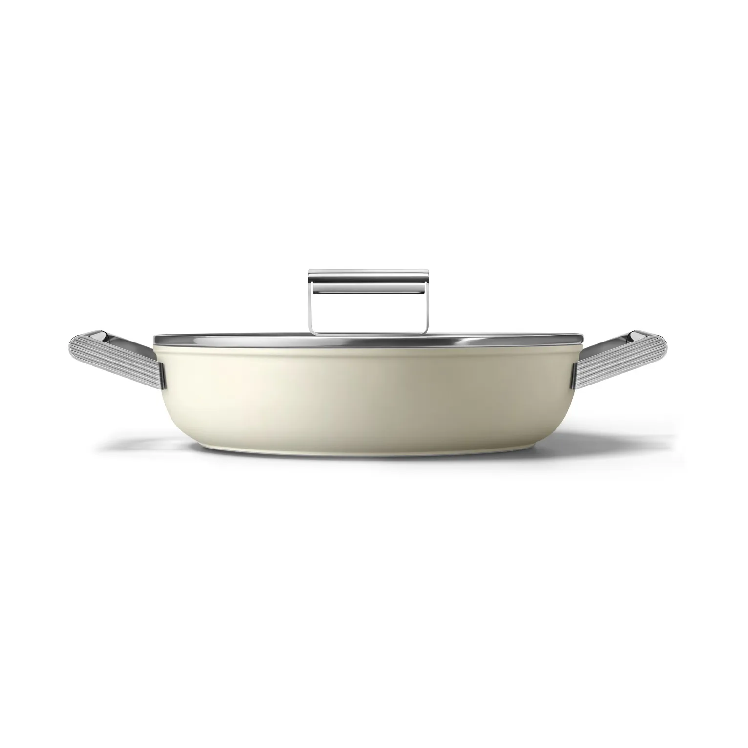 Smeg 50's style keramisk traktörpanna med lock Ø28 cm, Cream