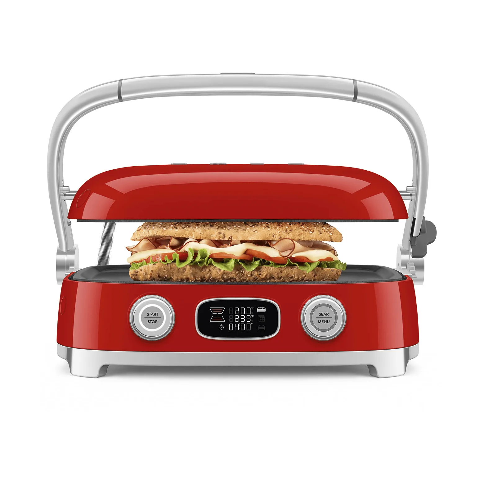 Smeg 50's Style multigrill, Röd högblank Smeg